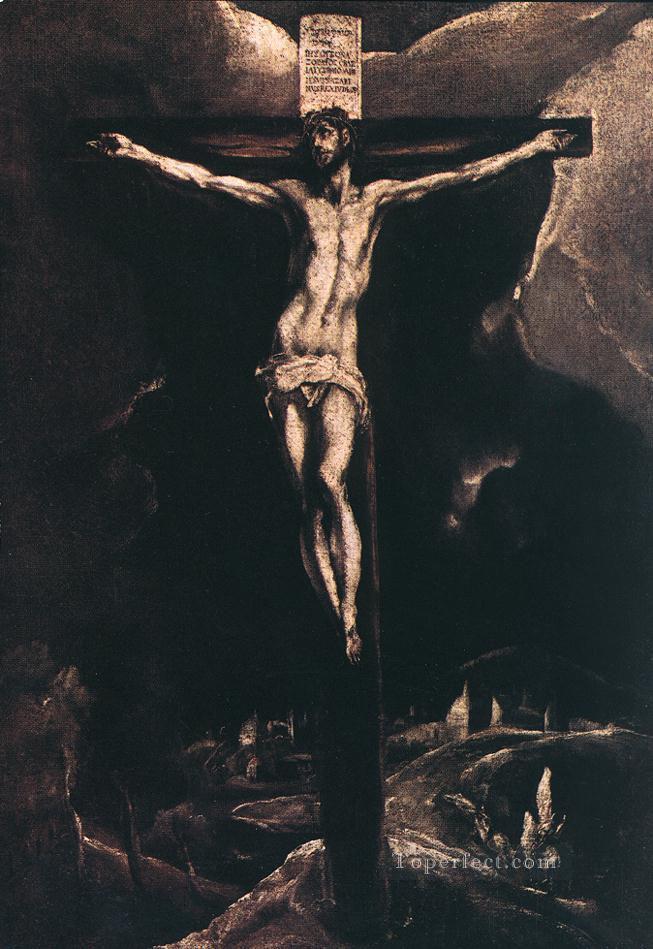 Cristo en la Cruz 1585 religioso español El Greco Pintura al óleo